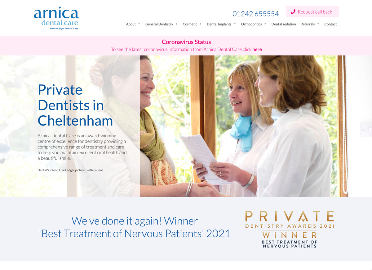 arnica-dental-website-design